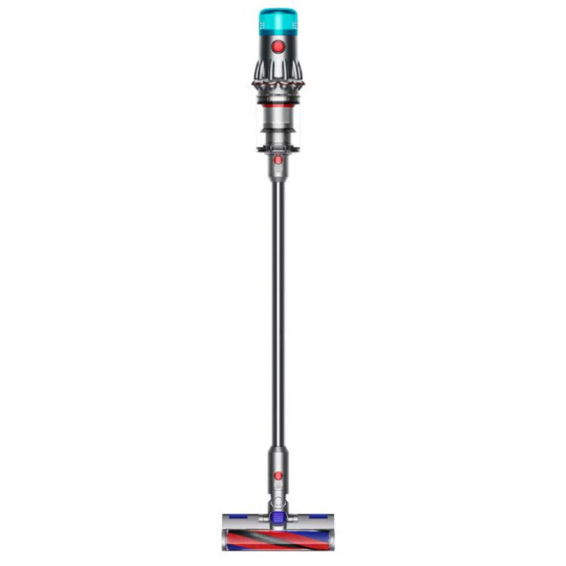 Вертикална прахосмукачка Dyson V12 Origin, 130W, 150AW, 0.35 л, 3 режима, 60 мин автономия, LCD, Сребрист/тюркоаз