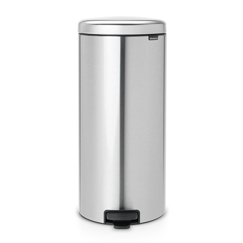 Кош за боклук с педал Brabantia NewIcon 649061, 30 л, Леко затваряне, Противоплъзгаща основа, Устойчив на пръстови отпечатъци, Инокс/Мат