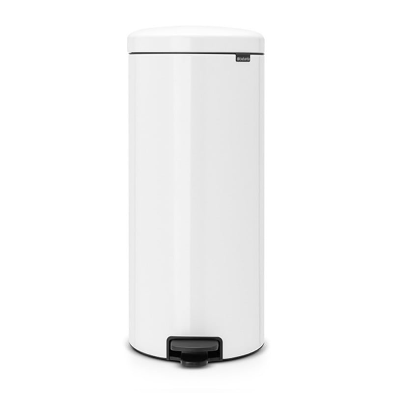 Кош за боклук с педал Brabantia NewIcon 649063, 30 л, Леко затваряне, Противоплъзгаща основа, Метална вътрешна кофа, Бял