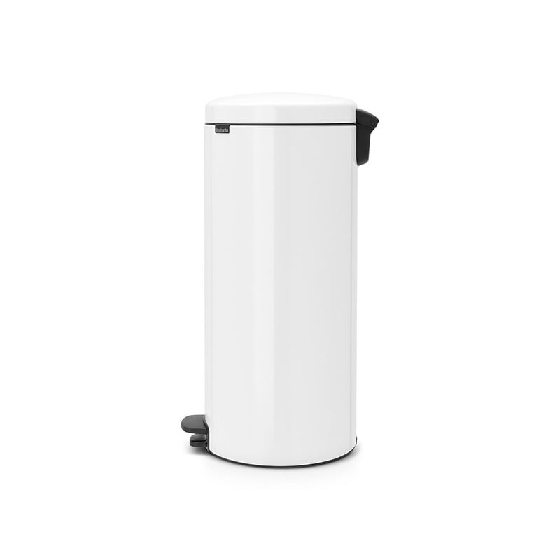 Кош за боклук с педал Brabantia NewIcon 649063, 30 л, Леко затваряне, Противоплъзгаща основа, Метална вътрешна кофа, Бял