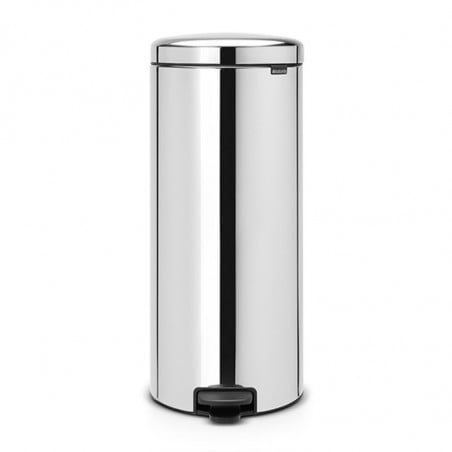 Кош за боклук с педал Brabantia NewIcon 649064, 30 л, Леко затваряне, Противоплъзгаща основа, Метална вътрешна кофа, Инокс