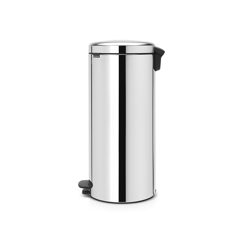 Кош за боклук с педал Brabantia NewIcon 649064, 30 л, Леко затваряне, Противоплъзгаща основа, Метална вътрешна кофа, Инокс