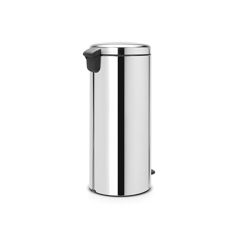 Кош за боклук с педал Brabantia NewIcon 649064, 30 л, Леко затваряне, Противоплъзгаща основа, Метална вътрешна кофа, Инокс