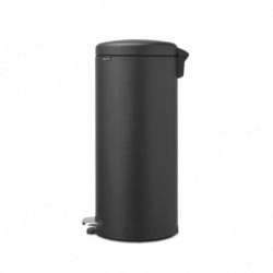 Кош за боклук с педал Brabantia NewIcon 649753, 30 л, Леко затваряне, Противоплъзгаща основа, Сатенено покритие, Тъмносив