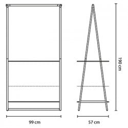 Многофункционална закачалка за дрехи Brabantia Linn 1008930, 2 рафта, Стомана, Черен