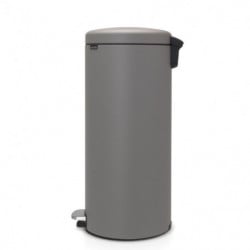 Кош за боклук с педал Brabantia NewIcon 1001092, 30 л, Леко затваряне, Противоплъзгаща основа, Сатенено покритие, Сив