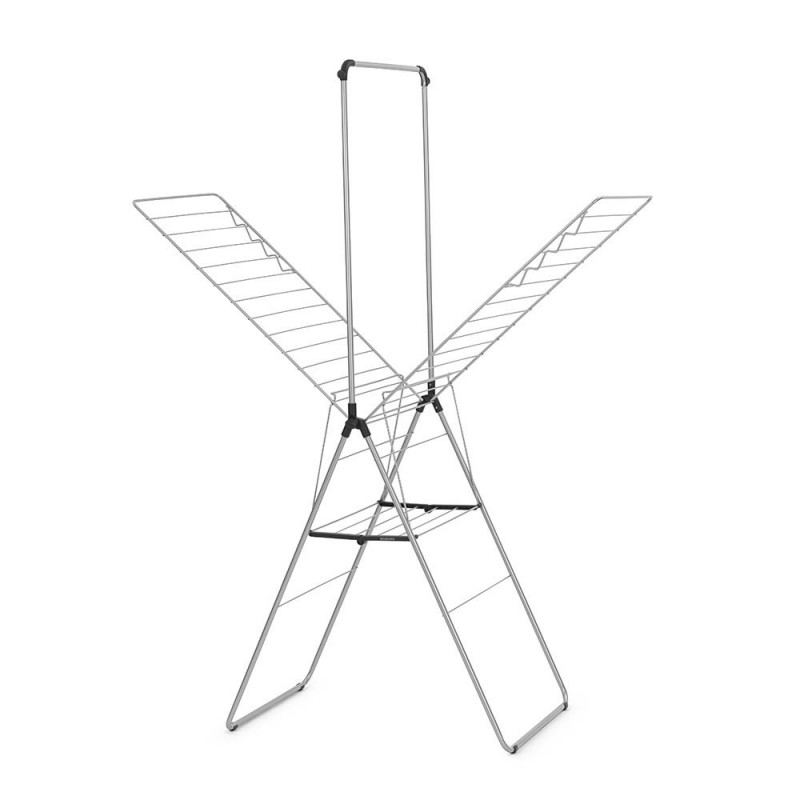 Сушилник за дрехи Brabantia Hangon 1004172, 25 м, 8 закачалки, Заключване за деца, Допълнителен прът, Инокс