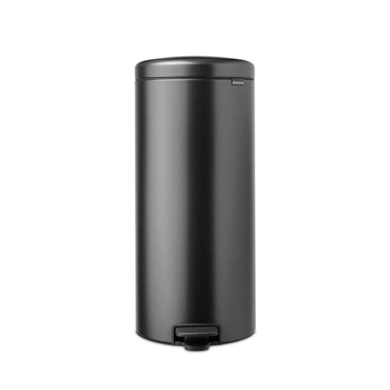 Кош за боклук с педал Brabantia NewIcon 1008850, 30 л, Леко затваряне, Противоплъзгаща основа, Тъмносив