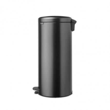 Кош за боклук с педал Brabantia NewIcon 1008850, 30 л, Леко затваряне, Противоплъзгаща основа, Тъмносив