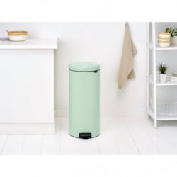 Кош за боклук с педал Brabantia NewIcon 1008851, 30 л, Леко затваряне, Противоплъзгаща основа, Светлозелен