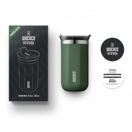 Термо чаша Wacaco Octaroma Lungo Pomona Green, 300ml, Вакуумно изолирана, Двойни стени, Без BPA, Зелен