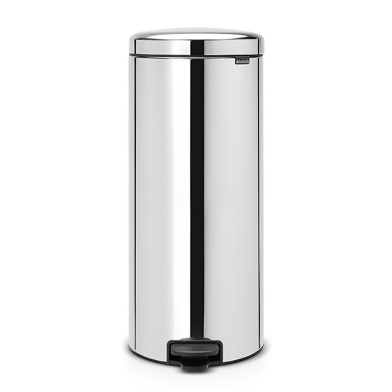 Кош за боклук с педал Brabantia NewIcon 649055, 30 л, Леко затваряне, Противоплъзгаща основа, Инокс