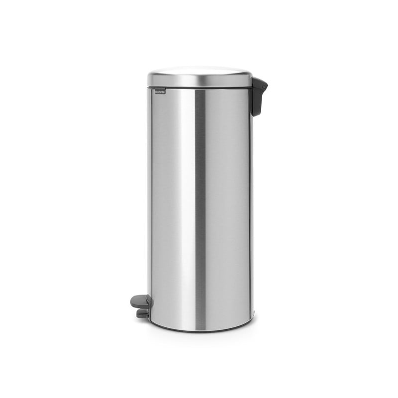 Кош за боклук с педал Brabantia NewIcon 649056, 30 л, Леко затваряне, Противоплъзгаща основа, Инокс/Мат