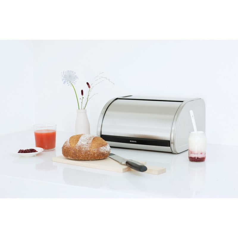 Кутия за хляб Brabantia Roll Top 646889, 11 л, 31.6x26.5 см, Специална структура, Инокс/Мат