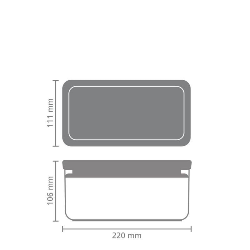 Кутия за съхранение Brabantia Tasty+ Stackable 1008873, 1.5 л, Силиконово уплътнение, Без BPA, Тъмносив