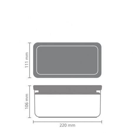 Кутия за съхранение Brabantia Tasty+ Stackable 1008873, 1.5 л, Силиконово уплътнение, Без BPA, Тъмносив