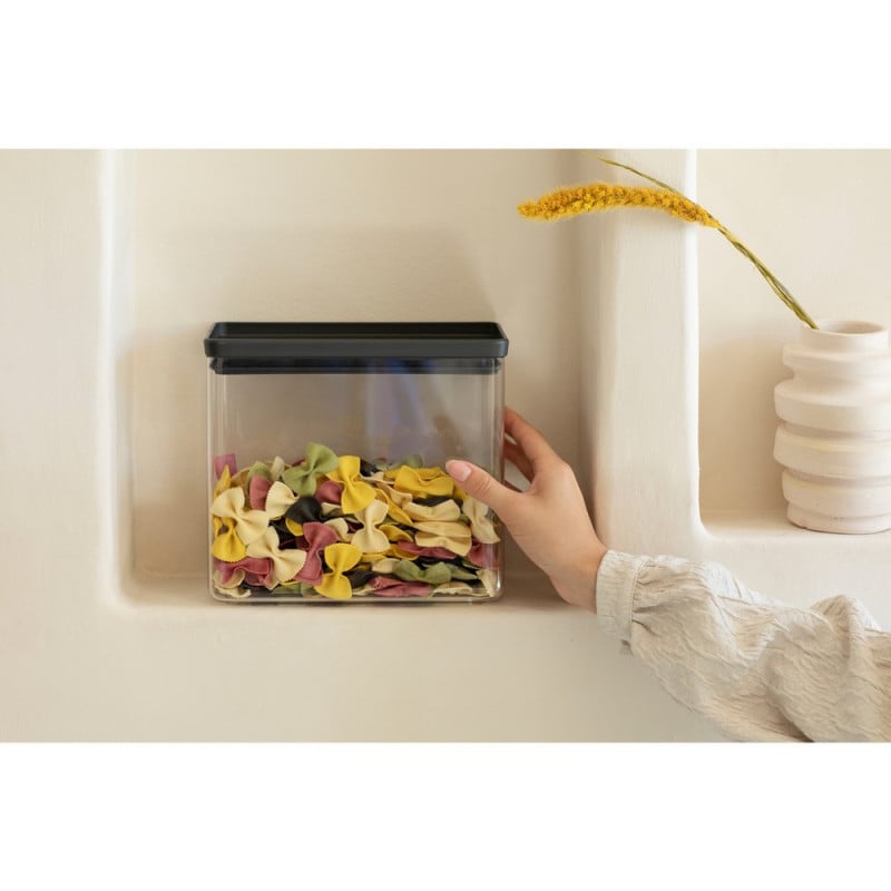 Кутия за съхранение Brabantia Tasty+ Stackable 1008875, 3.5 л, Силиконово уплътнение, Без BPA, Тъмносив