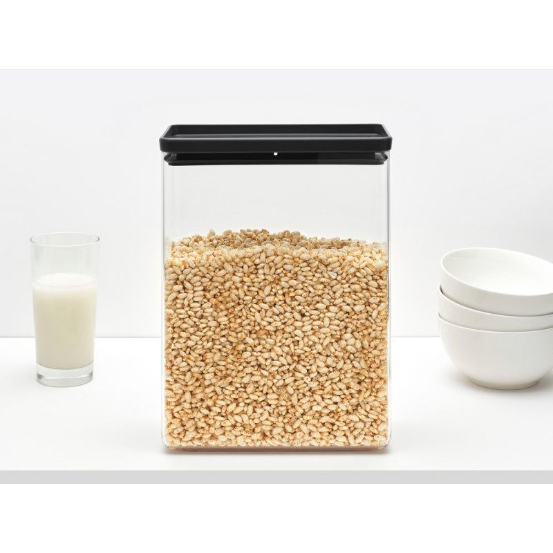 Кутия за съхранение Brabantia Tasty+ Stackable 1008877, 5.4 л, Силиконово уплътнение, Без BPA, Тъмносив