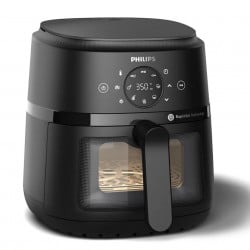 Фритюрник с горещ въздух AirFryer Philips NA220/00, 1500W, 4.2л, 60-200C, 13 програми, Таймер, Rapid Air, Черен