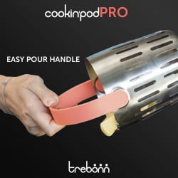 Гевгир Trebonn Cookinpodpro 1523101, За готвене и отцеждане, Дръжка за лесно изливане, Неръждаема стомана, Инокс/Корал