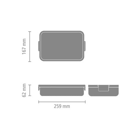 Кутия за храна Brabantia Make&Take 1006287, 2 л, Плътно затваряне, Без BPA, Тъмносив