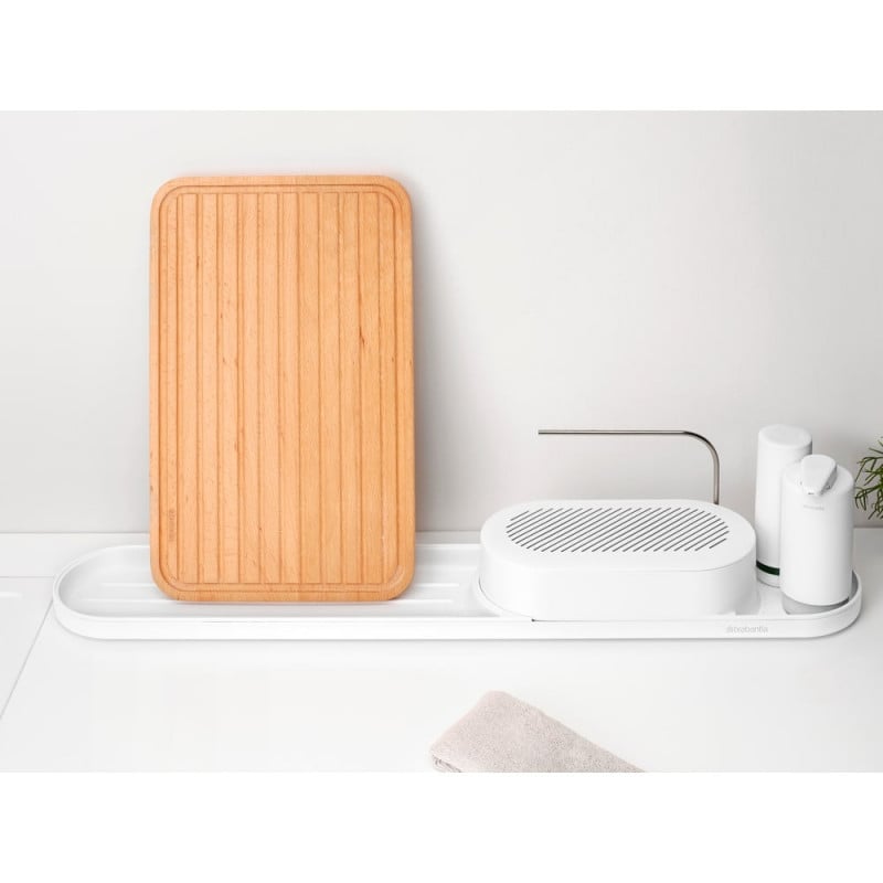 Комплект за мивка Brabantia SinkStyle 1008497, 4 части, Минерализирано покритие, Устойчив на корозия, Бял