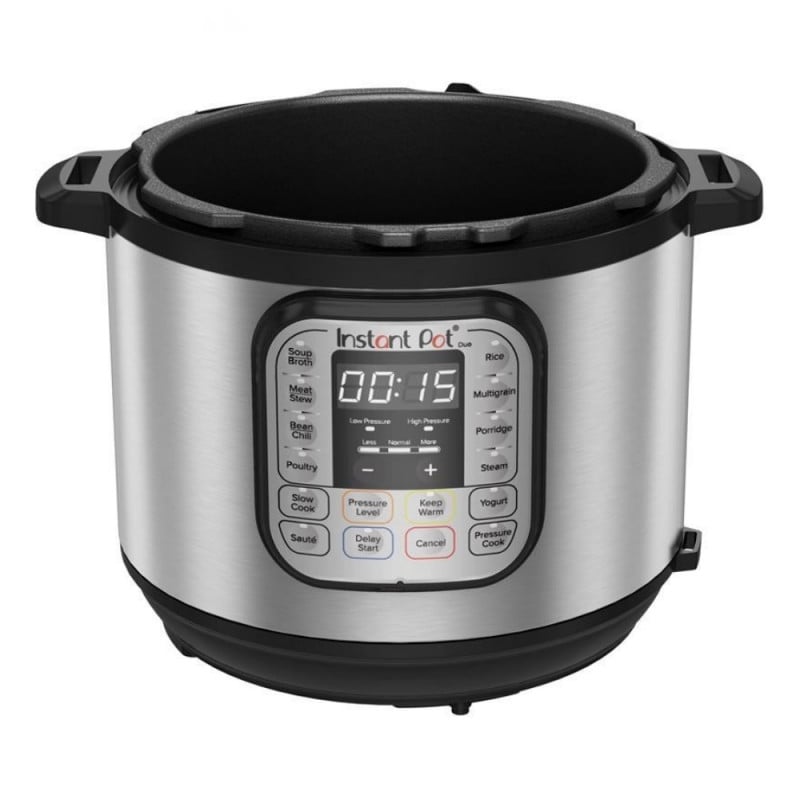 Мултикукър под налягане Instant Pot Duo 80113006101, 1200W, 7.6 л, 13 програми, За 8-12 порции, Функция настрой и забрави, Сребрист