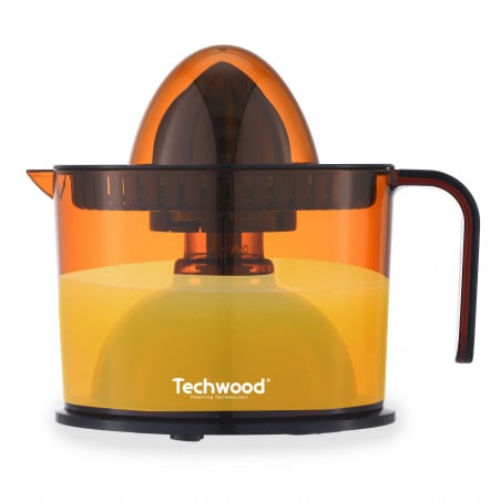 Цитрус преса Techwood TPF-56, 40W, 1 л, Стартиране чрез натискане, 2 конуса, Черен/Оранжев