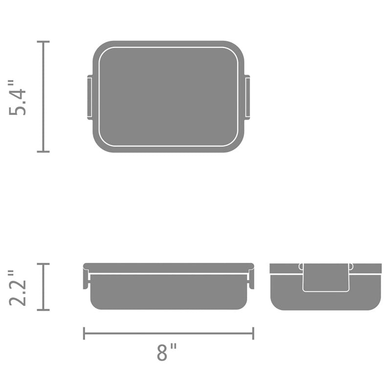 Кутия за храна Brabantia Make&Take 1006281, 1.1 л, Закопчалки, Без BPA, Тъмносив