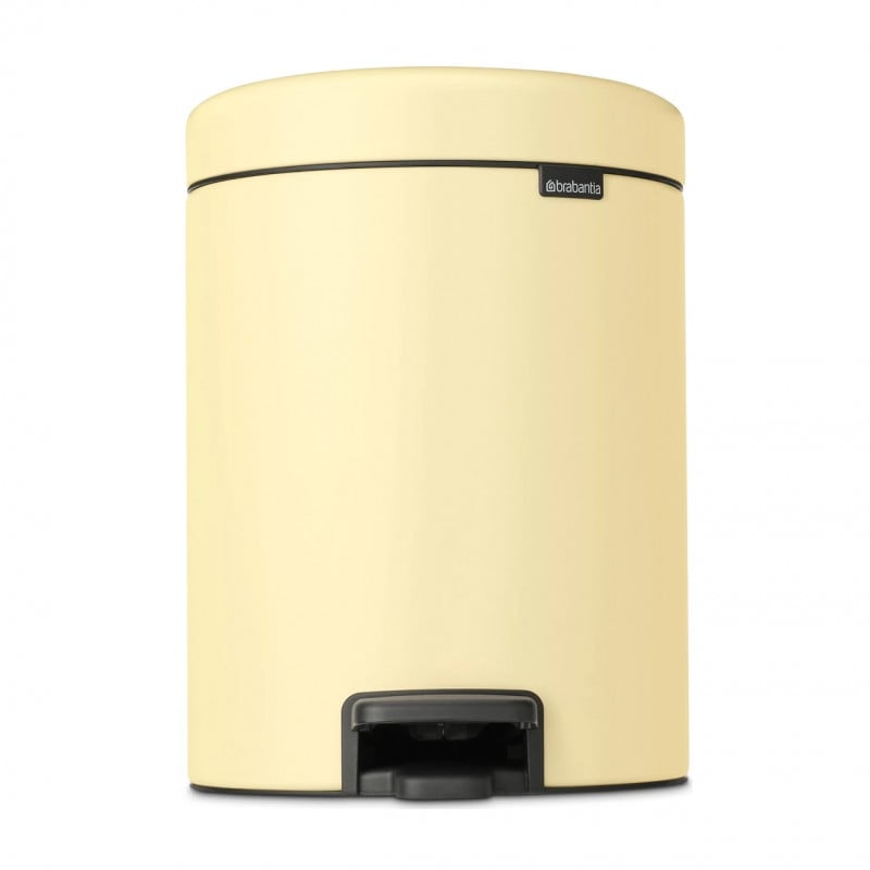 Кош за боклук с педал Brabantia NewIcon 1008840, 5 л, Леко затваряне, Противоплъзгаща основа, Жълт