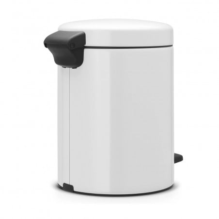 Кош за боклук с педал Brabantia NewIcon 649004, 5 л, Леко затваряне, Противоплъзгаща основа, Бял