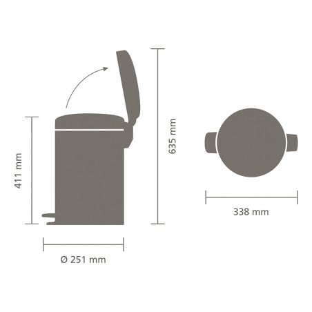 Кош за боклук с педал Brabantia NewIcon 1005532, 12 л, Плавно затваряне, Противоплъзгаща основа, Светлосин