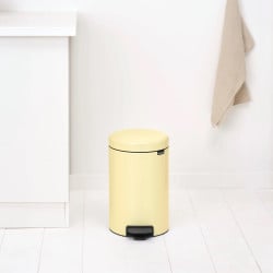 Кош за боклук с педал Brabantia NewIcon 1008844, 12 л, Плавно затваряне, Противоплъзгаща основа, Жълт