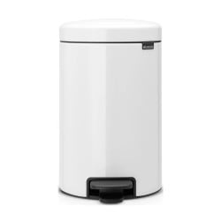 Кош за боклук с педал Brabantia NewIcon 649019, 12 л, Плавно затваряне, Противоплъзгаща основа, Бял