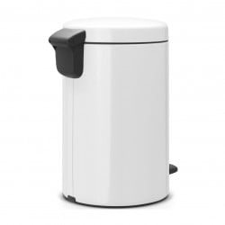 Кош за боклук с педал Brabantia NewIcon 649019, 12 л, Плавно затваряне, Противоплъзгаща основа, Бял