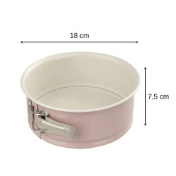 Форма за торта с падащо дъно Dr.Oetker Retro 4650, 18х8 см, Керамично незалепващо покритие, Въглеродна стомана, Розов